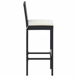 VidaXL 313437 sedia da esterno Terrazzo Seduta imbottita Poliestere, Rattan sintetico, Acciaio Nero, Crema - Vista aggiuntiva 5