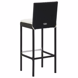VidaXL 313437 sedia da esterno Terrazzo Seduta imbottita Poliestere, Rattan sintetico, Acciaio Nero, Crema - Vista aggiuntiva 6