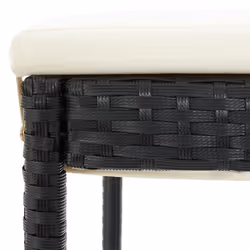 VidaXL 313437 sedia da esterno Terrazzo Seduta imbottita Poliestere, Rattan sintetico, Acciaio Nero, Crema - Vista aggiuntiva 8