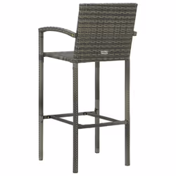 VidaXL 313453 sedia da esterno Terrazzo Rattan sintetico, Acciaio Grigio - Vista aggiuntiva 5