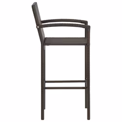 VidaXL 313454 sedia da esterno Terrazzo Rattan sintetico, Acciaio Marrone - Vista aggiuntiva 4