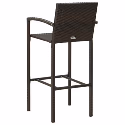 VidaXL 313454 sedia da esterno Terrazzo Rattan sintetico, Acciaio Marrone - Vista aggiuntiva 5
