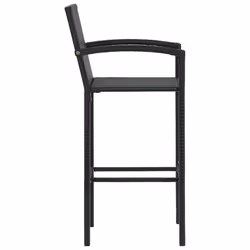 VidaXL 313455 sedia da esterno Terrazzo Rattan sintetico, Acciaio Nero - Vista aggiuntiva 4