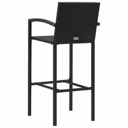 VidaXL 313455 sedia da esterno Terrazzo Rattan sintetico, Acciaio Nero - Vista aggiuntiva 5