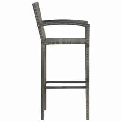 VidaXL 313456 sedia da esterno Terrazzo Rattan sintetico, Acciaio Grigio - Vista aggiuntiva 4