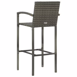 VidaXL 313456 sedia da esterno Terrazzo Rattan sintetico, Acciaio Grigio - Vista aggiuntiva 5