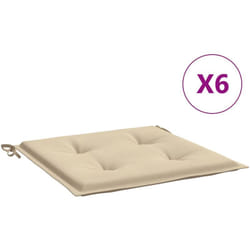 Cuscini per Sedia 6 pz Beige 40x40x3 cm in Tessuto Oxford Vidaxl 703606