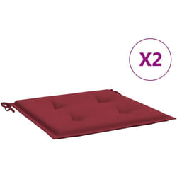 Cuscini per Sedia 2 pz Rosso Vino 40x40x3 cm in Tessuto Oxford Vidaxl 611647