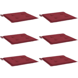 Cuscini per Sedia 6 pz Rosso Vino 40x40x3 cm in Tessuto Oxford Vidaxl 240787