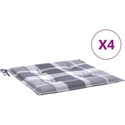 Cuscini per Sedia 4 pz a Quadri Grigi 40x40x3cm Tessuto Oxford Vidaxl 150076