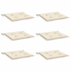 vidaXL Cuscini per Sedia 6 pz Crema 50x50x3 cm in Tessuto Oxford - Vista aggiuntiva 3