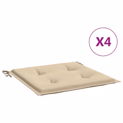vidaXL Cuscini per Sedia 2 pz Beige 50x50x4 cm in Tessuto Oxfor4 - Vista aggiuntiva 2