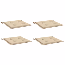 vidaXL Cuscini per Sedia 2 pz Beige 50x50x4 cm in Tessuto Oxfor4 - Vista aggiuntiva 3