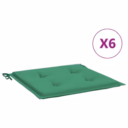 vidaXL Cuscini per Sedia 6 pz Verdi 50x50x3 cm in Tessuto Oxford - Vista aggiuntiva 2