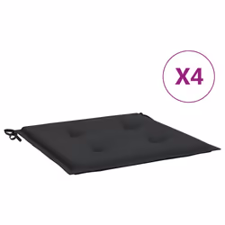 vidaXL Cuscini per Sedia 4 pz Neri 50x50x4 cm in Tessuto Oxford - Vista aggiuntiva 2
