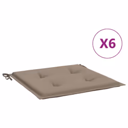 vidaXL Cuscini per Sedia 6 pz Tortora 50x50x3 cm in Tessuto Oxford - Vista aggiuntiva 2