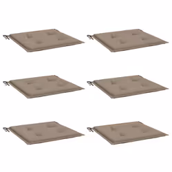 vidaXL Cuscini per Sedia 6 pz Tortora 50x50x3 cm in Tessuto Oxford - Vista aggiuntiva 3