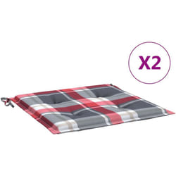 Cuscini per Sedia 2 pz a Quadri Rossi 50x50x3 cm Tessuto Oxford Vidaxl 447327