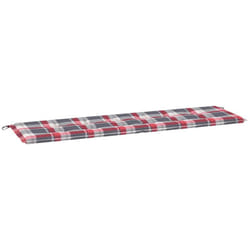 Cuscino per Panca a Quadri Rossi 180x50x3 cm Tessuto Oxford Vidaxl