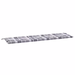 vidaXL Cuscino per Panca a Quadri Grigi 180x50x4 cm Tessuto Oxford - Vista aggiuntiva 2