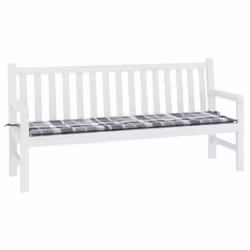 vidaXL Cuscino per Panca a Quadri Grigi 180x50x4 cm Tessuto Oxford - Vista aggiuntiva 3
