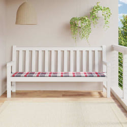 Cuscino per Panca a Quadri Rossi 200x50x4cm Tessuto Oxford Vidaxl