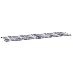 Cuscino per Panca a Quadri Grigi 200x50x4cm Tessuto Oxford Vidaxl