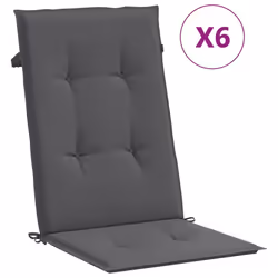vidaXL Cuscini per Sedie 6 pz Antracite 120x50x3 cm in Tessuto - Vista aggiuntiva 2