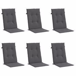 vidaXL Cuscini per Sedie 6 pz Antracite 120x50x3 cm in Tessuto - Vista aggiuntiva 3