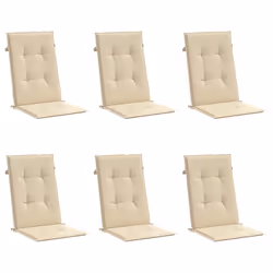 vidaXL Cuscini per Sedie 6 pz Beige 120x50x3 cm in Tessuto - Vista aggiuntiva 3