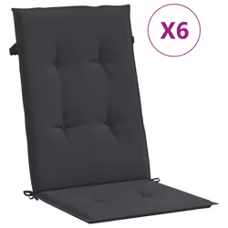 vidaXL Cuscini per Sedie 6 pz Neri 120x50x3 cm in Tessuto - Vista aggiuntiva 2