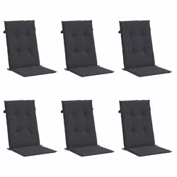 vidaXL Cuscini per Sedie 6 pz Neri 120x50x3 cm in Tessuto - Vista aggiuntiva 3
