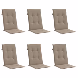 vidaXL Cuscini per Sedie Alte 6 pz Tortora 120x50x3 cm in Tessuto - Vista aggiuntiva 3
