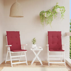 Cuscini per Sedie 2 pz Rosso Vino 120x50x3 cm in Tessuto Vidaxl 801617