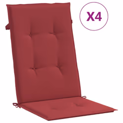vidaXL Cuscini per Sedie 4 pz Rosso Vino 120x50x3 cm in Tessuto - Vista aggiuntiva 2