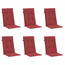 vidaXL Cuscini per Sedie 6 pz Rosso Vino 120x50x3 cm in Tessuto - Vista aggiuntiva 3
