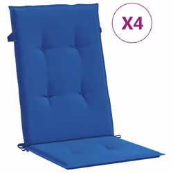 vidaXL Cuscini per Sedie 4 pz Blu Reale 120x50x3 cm in Tessuto - Vista aggiuntiva 2