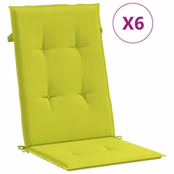 vidaXL Cuscini per Sedie 6 pz Verde Brillante 120x50x3 cm in Tessuto - Vista aggiuntiva 2