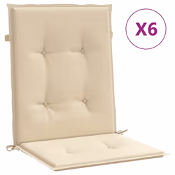 vidaXL Cuscini per Sedia 6 pz Beige 100x50x3 cm in Tessuto Oxford - Vista aggiuntiva 2