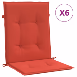 vidaXL Cuscini per Sedia da Giardino 6 pz Rossi 100x50x3 cm in Tessuto - Vista aggiuntiva 2