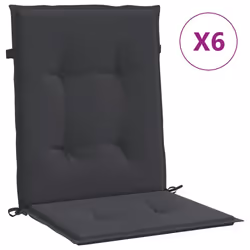 vidaXL Cuscini per Sedia 6 pz Neri 100x50x3 cm in Tessuto Oxford - Vista aggiuntiva 2