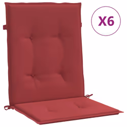vidaXL Cuscini per Sedia 6 pz Rosso Vino 100x50x3 cm in Tessuto - Vista aggiuntiva 2