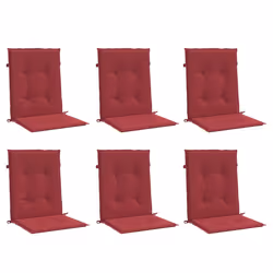 vidaXL Cuscini per Sedia 6 pz Rosso Vino 100x50x3 cm in Tessuto - Vista aggiuntiva 3