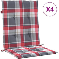 Cuscini per Sedia 4 pz a Quadri Rossi 100x50x3cm Tessuto Oxford Vidaxl 473142