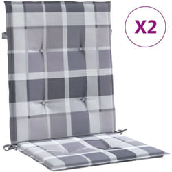 Cuscini per Sedia 2 pz a Quadri Grigi 100x50x3cm Tessuto Oxford Vidaxl 107553