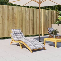 Vidaxl - Cuscino per Lettino a Quadri Grigi 186x58x3 cm Tessuto Oxford