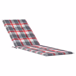 vidaXL Cuscino per Sdraio Rosso a Quadri (75+105)x50x4 cm - Vista aggiuntiva 2