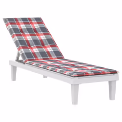 vidaXL Cuscino per Sdraio Rosso a Quadri (75+105)x50x4 cm - Vista aggiuntiva 3