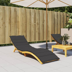 Cuscino per Lettino, Comodo Cuscino per sgabello Nero 200x50x3 cm in Tessuto Oxford Vidaxl 5342