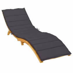 vidaXL Cuscino per Lettino Nero 200x60x3 cm in Tessuto Oxford - Vista aggiuntiva 3